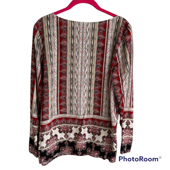 J.Jill Geometric Multicolor Rayon Ladies Career Blouse, M - Picture 2 of 7